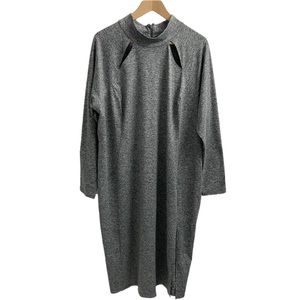 Lane Bryant Livi Active Dress Grey Long Sleeve Knee Length 22/24